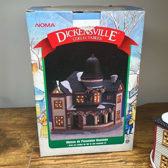 Vtg 1996 Porcelain Victorian House Dickensville Christmas Village NOMA LOOK - Picture 10 of 11